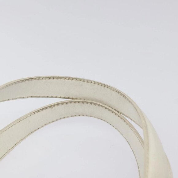 Salvatore Ferragamo Gancini Hand Bag Leather White Silver Auth 118441 - Picture 8 of 16